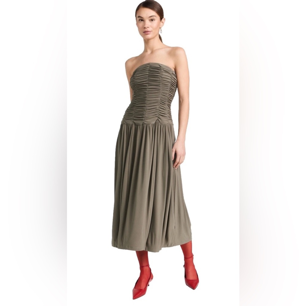 NWT Tibi Drapey Jersey Ruched Strapless Dress‎ - S6